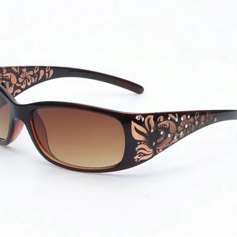 Elegant NWOT Brown Floral or Pink Butterfly Sunglasses